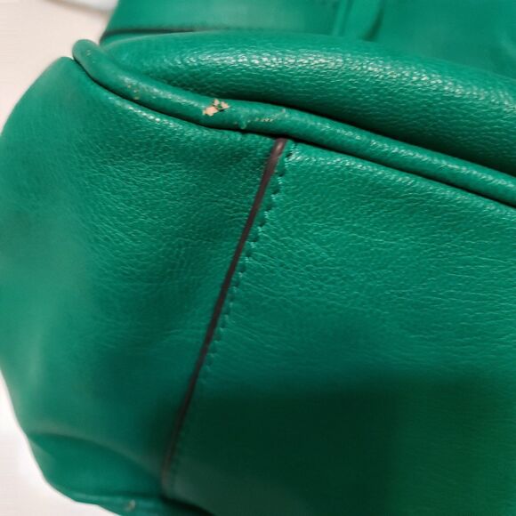Liz Claiborne Green Faux Leather Satchel / Shoulder Purse - Picture 6 of 11